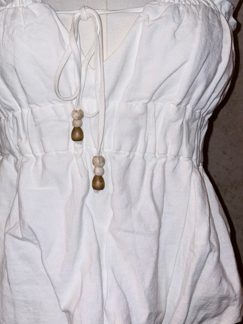 Zara White Smocked Cami Top - Picture 4 of 7